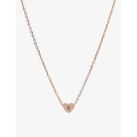 Initial rose gold-plated heart bead necklace | Selfridges