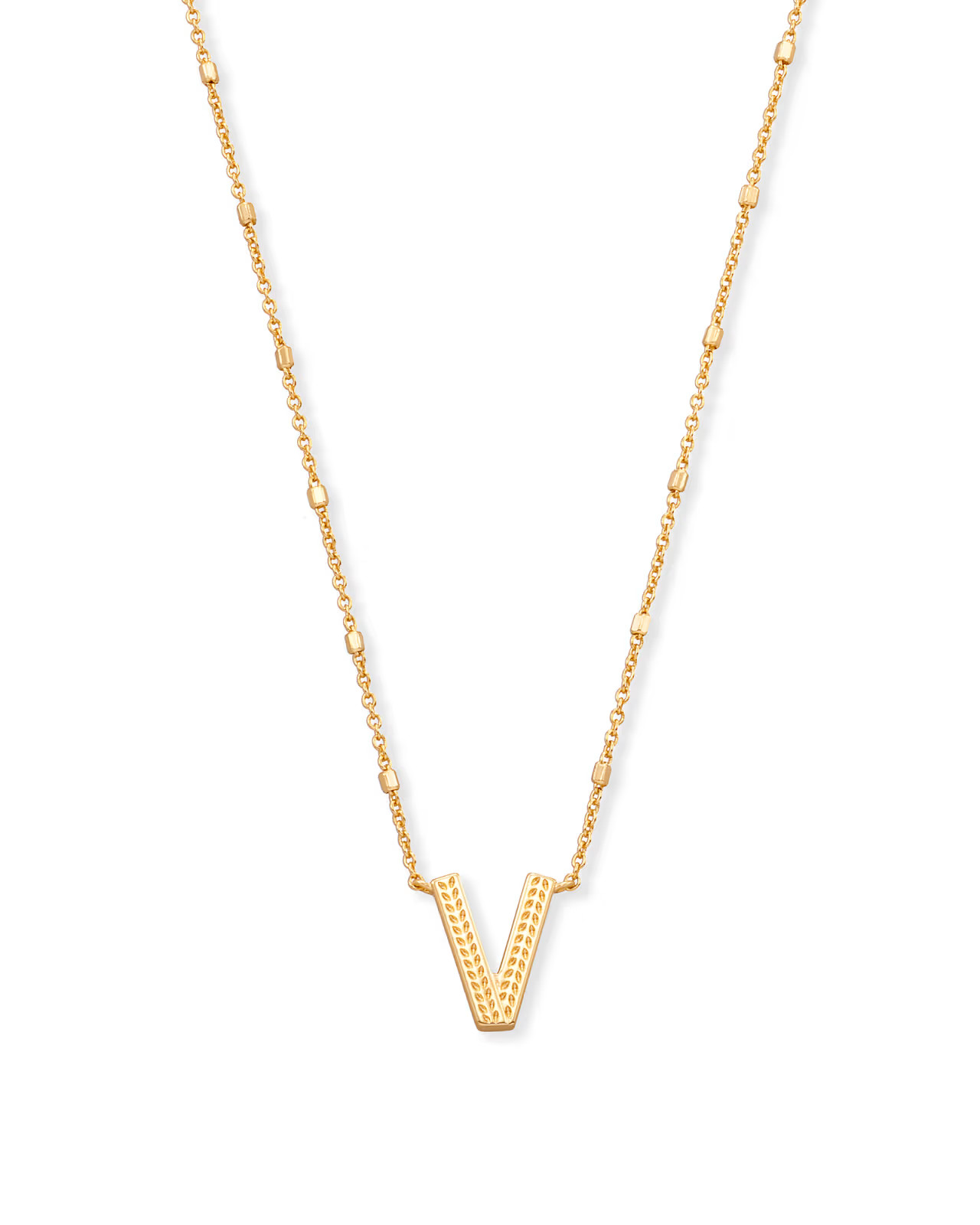 Letter V Pendant Necklace in Gold | Kendra Scott