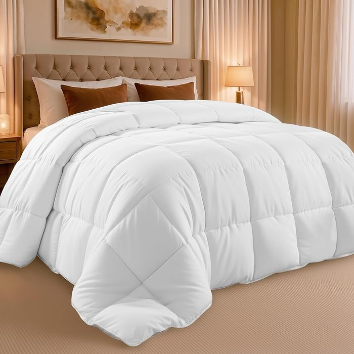 Utopia Bedding King Comforter Duvet Insert, Quilted White Comforter with Corner Tabs, Box Stitche... | Amazon (US)