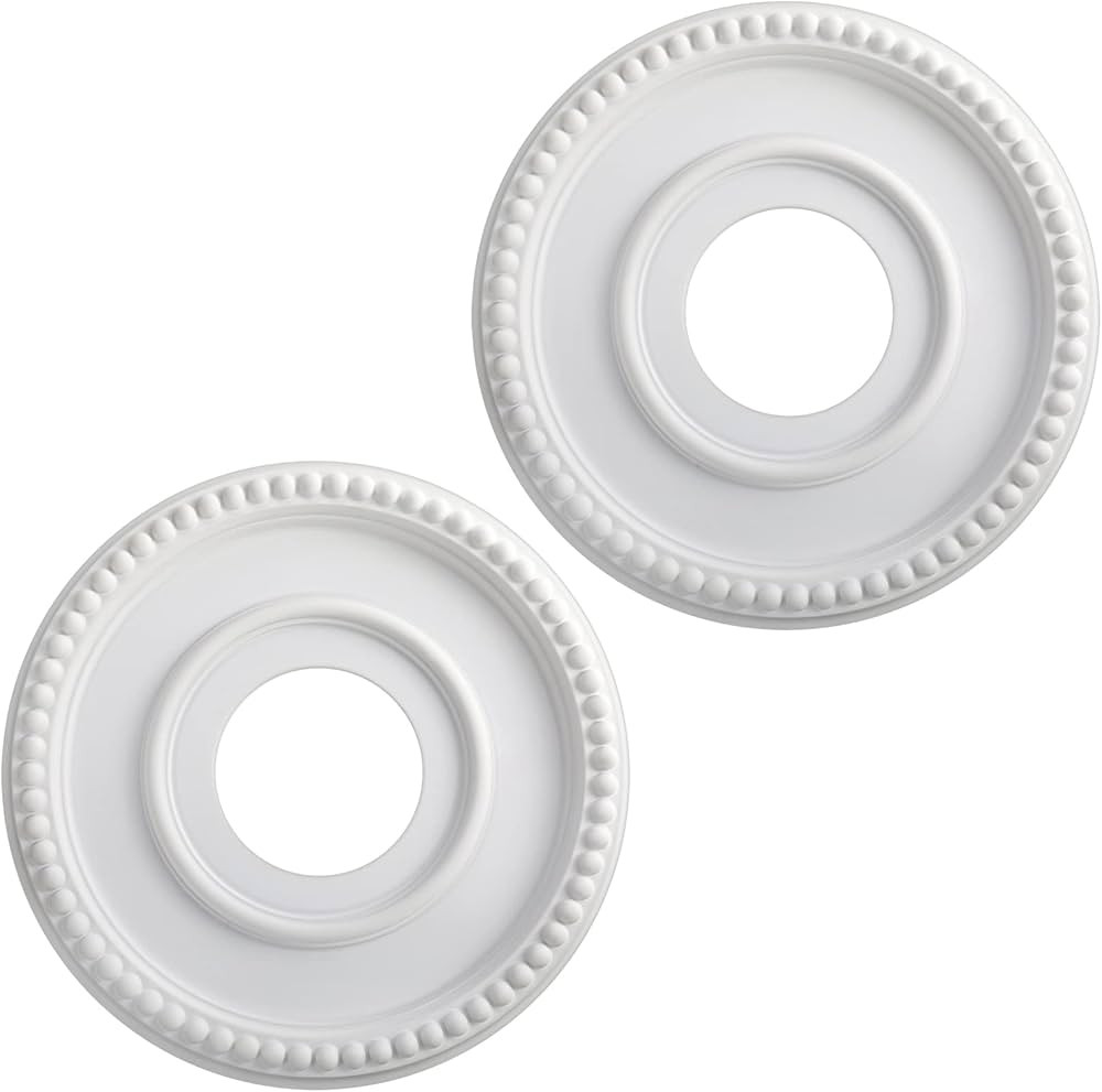 2 Pieces Ceiling Medallion Ceiling Fan Light Covers 12 1/2" OD x 3 7/8" ID x 3/4" P Smooth Ceilin... | Amazon (US)