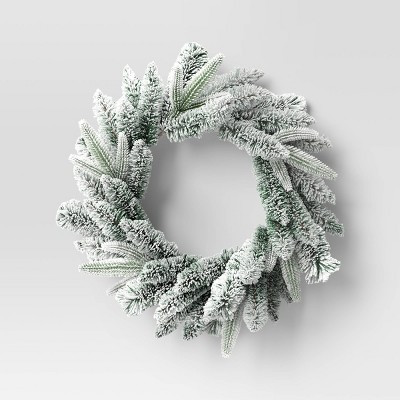 20" Flocked Pine Artificial Christmas Wreath - Wondershop™ | Target