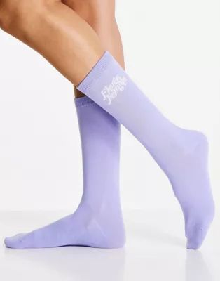 Typo socks in lilac with 'fierce female slogan' | ASOS (Global)