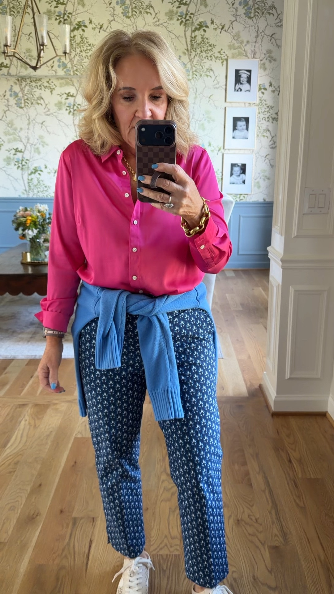 Satin blouse size medium petite
Pants 8 petite 
sweater size large for an oversized fit 

#LTKOver40 #LTKootd #LTKPetite