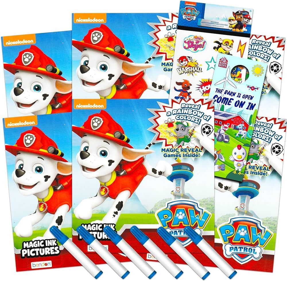 Nick Shop Paw Patrol Imagine Ink Coloring Book Set for Boys Toddlers ~ Pack of 6 No Mess Coloring... | Amazon (US)