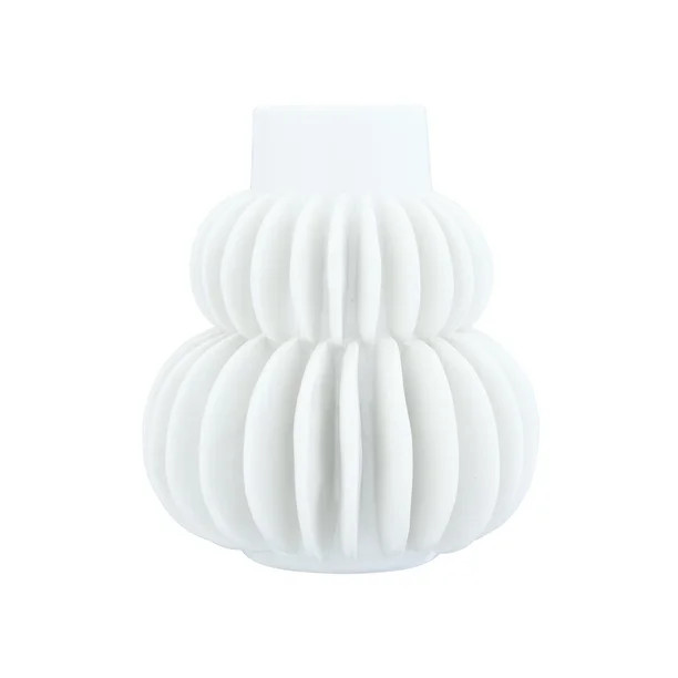 Bloomingville Handmade 5"H Stoneware Vase with Half Circle Pleated Design - Walmart.com | Walmart (US)