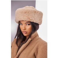 Beige Soft Faux Fur Beanie | PrettyLittleThing US