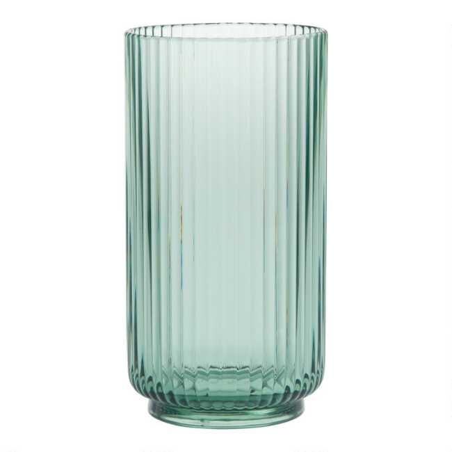 Mesa Green Ribbed Acrylic Highball Glass | World Market