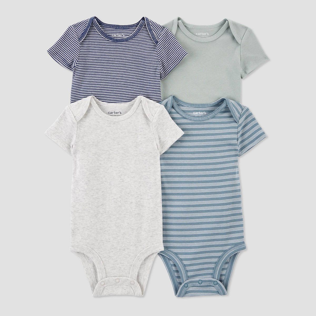 Carter's Just One You® Baby 4pk Basic Bodysuit - Gray/Green/Blue | Target