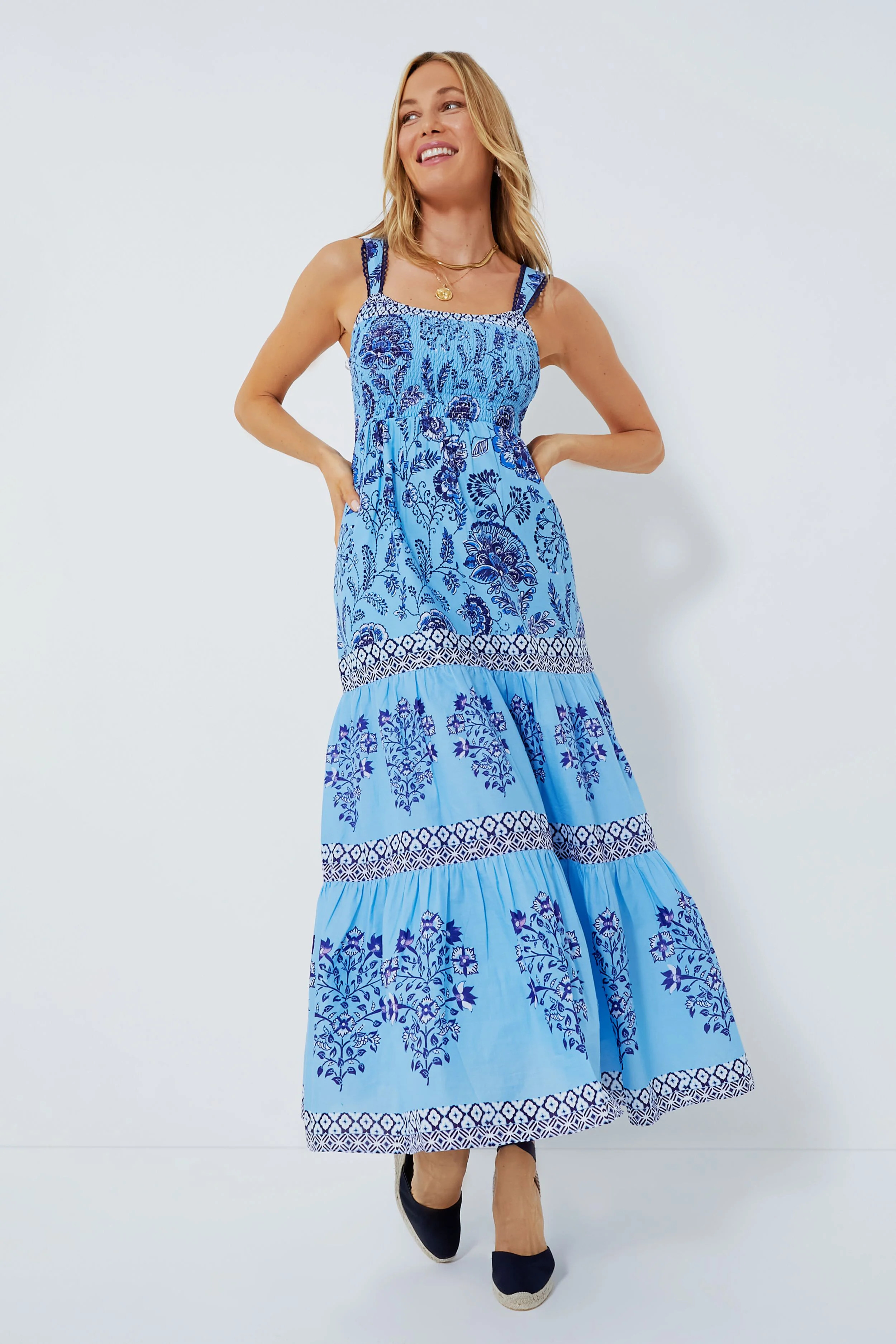 Blue Hebe Midi Dress | Tuckernuck (US)