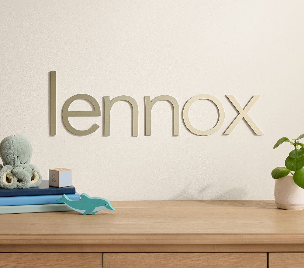 Personalized Gold Dibond Metal Avenir Name | Pottery Barn Kids