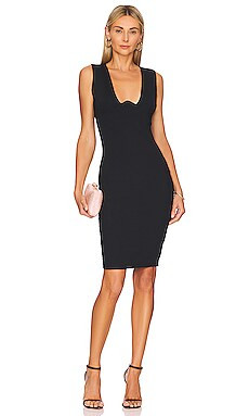 Susana Monaco Plunge Wire Midi Dress in Black from Revolve.com | Revolve Clothing (Global)