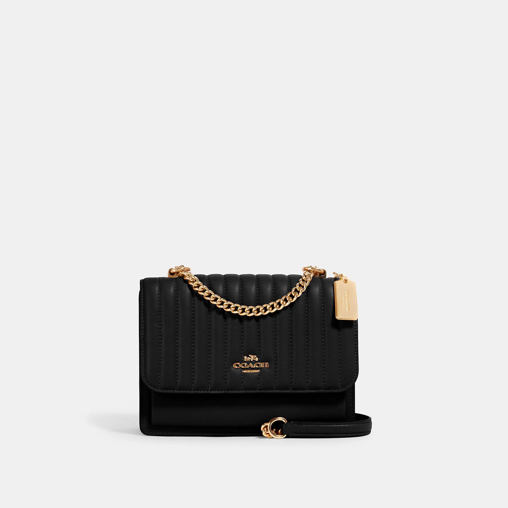 COACH Women's Klare Crossbody With Linear Quilting - Gold/Black | Coach Outlet