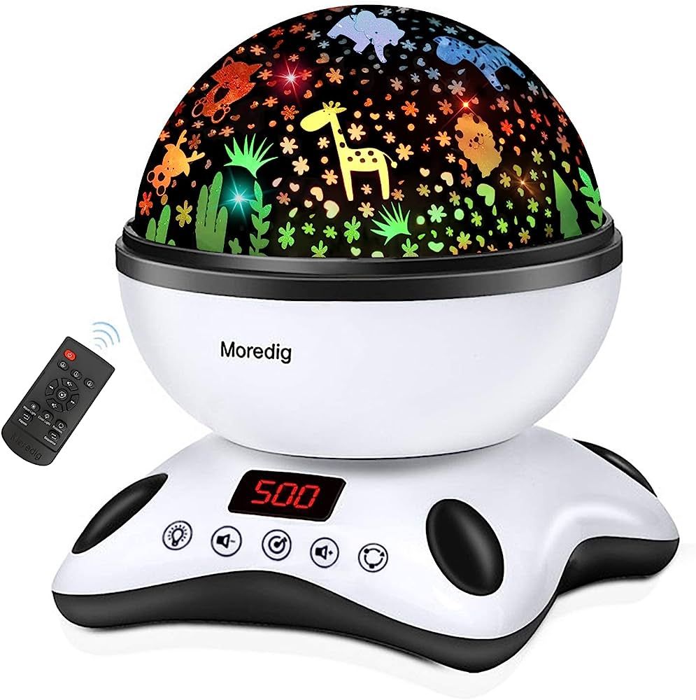 Moredig Kids Night Light Projector, Remote Baby Night Light for Kids Room with 12 Music Rotating ... | Amazon (US)
