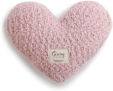 DEMDACO Pale Pink Soft Heart Shaped 10 x 11 inch Plush Polyester Decorative Throw Giving Pillow | Amazon (US)