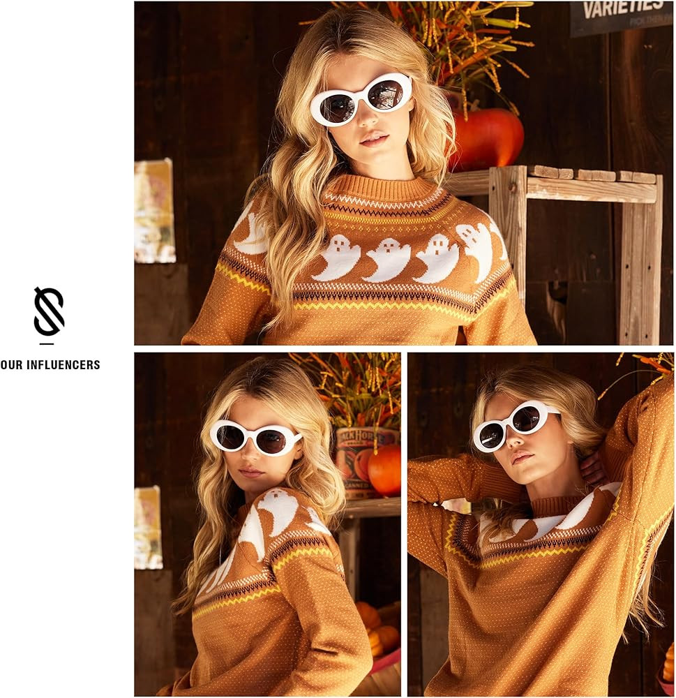 SOJOS Clout Goggles Oval Mod Retro Vintage Kurt Cobain Inspired Sunglasses Round Lens SJ2039 | Amazon (US)