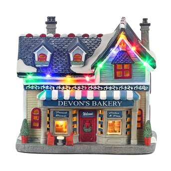 Carole Towne Ct Devon Bakery Lighted Village Scene | Lowe's