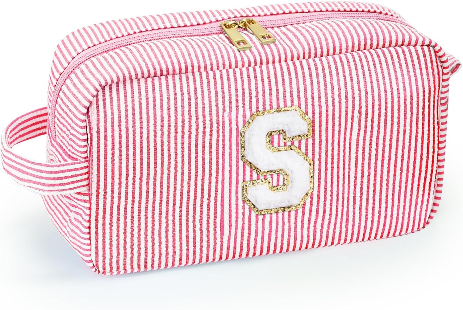 YOOLIFE Birthday Gifts for Women - Personalized Cute Initial Makeup Bag Cosmetic Travel Bag Make ... | Amazon (US)