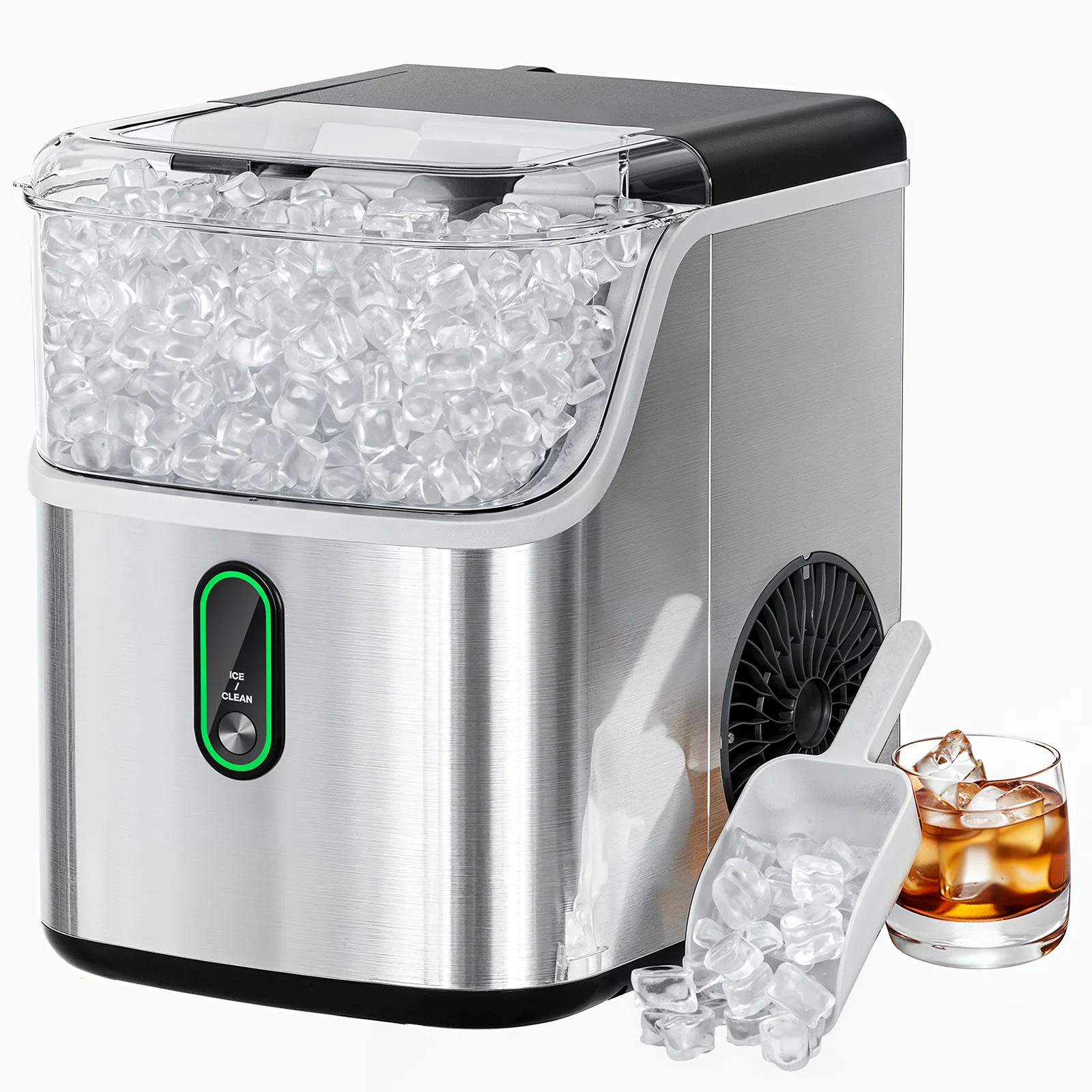 Nugget Stainless Steel Kitchen Countertop Ice Makers, Daily Production Chewable Ice Maker Machine for Camping and Party | Wayfair North America