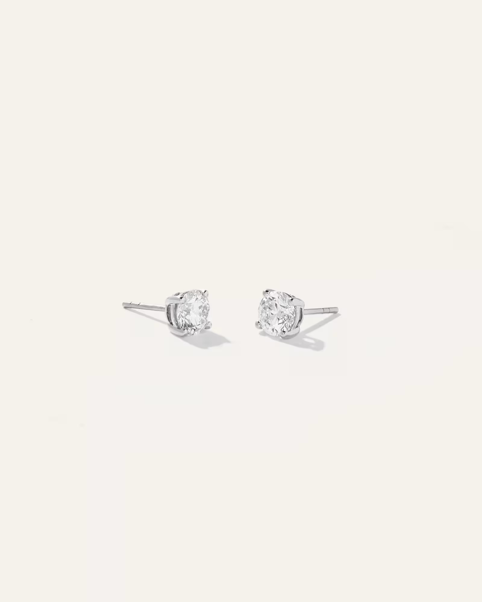 14K Gold Lab Grown Diamond Four-Prong Solitaire Studs | Quince
