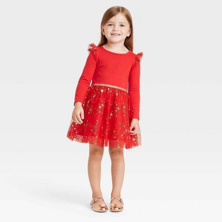 Toddler Girls' Star Tulle Dress - Cat & Jack™ Red | Target