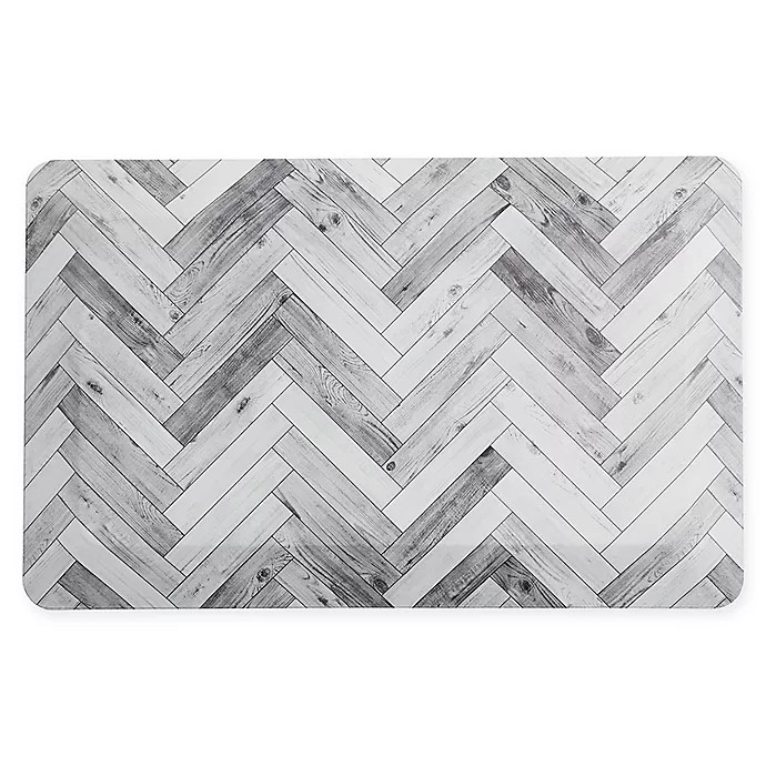 Bee & Willow Home® Chevron 20" x 32" Comfort Air Kitchen Mat in Light Grey | Bed Bath & Beyond
