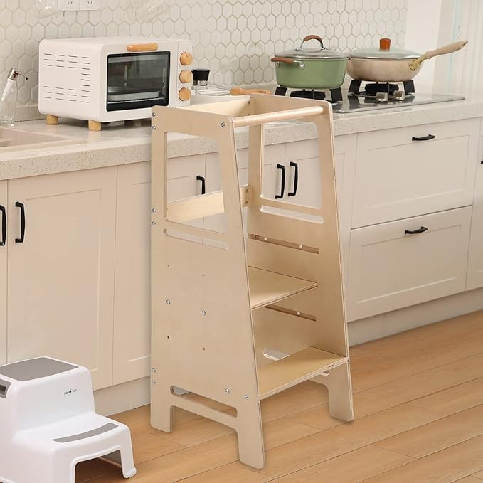 Height Adjustable Kitchen Step Stool for Kids and Toddlers with Safety Rail Children Learning Sta... | Amazon (CA)