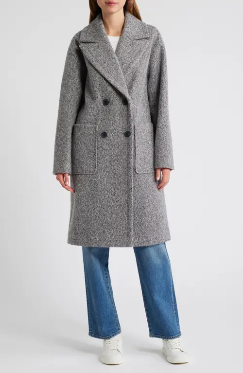 Lucky Brand Bouclé Peacoat in Grey at Nordstrom, Size X-Large | Nordstrom