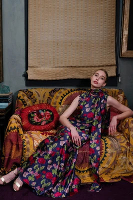Tibi Gown | Geranium Silk | SUE SARTOR
