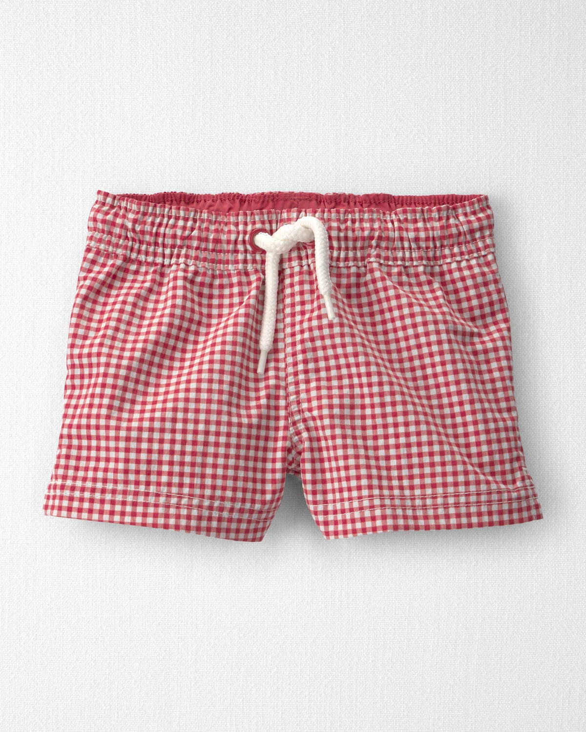 Baby Boy Recycled Swim Trunks in Red Gingham - Little Planet | Carter's | Carter's Inc