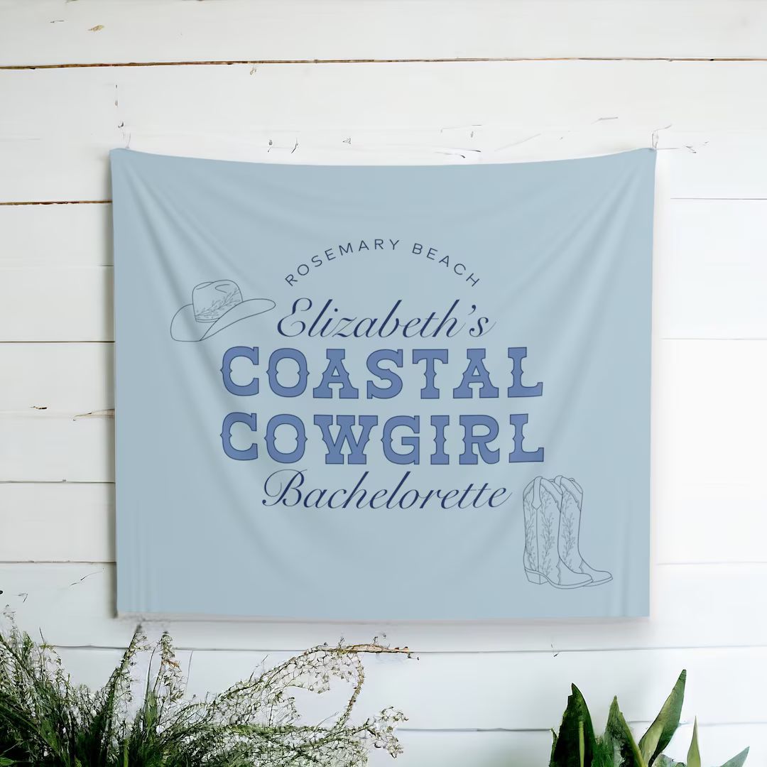 Coastal Cowgirl Bachelorette Party Banner Coastal Bachelorette Backdrop Cowgirl Bachelorette Part... | Etsy (US)