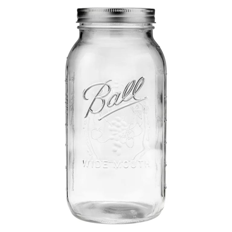 Ball Wide Mouth 64oz Half Gallon Mason Jars with Lids & Bands, 6 Count | Walmart (US)