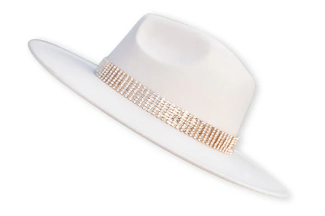 Hello Darlin' Cream Jeweled Fedora Hat | Pink Lily