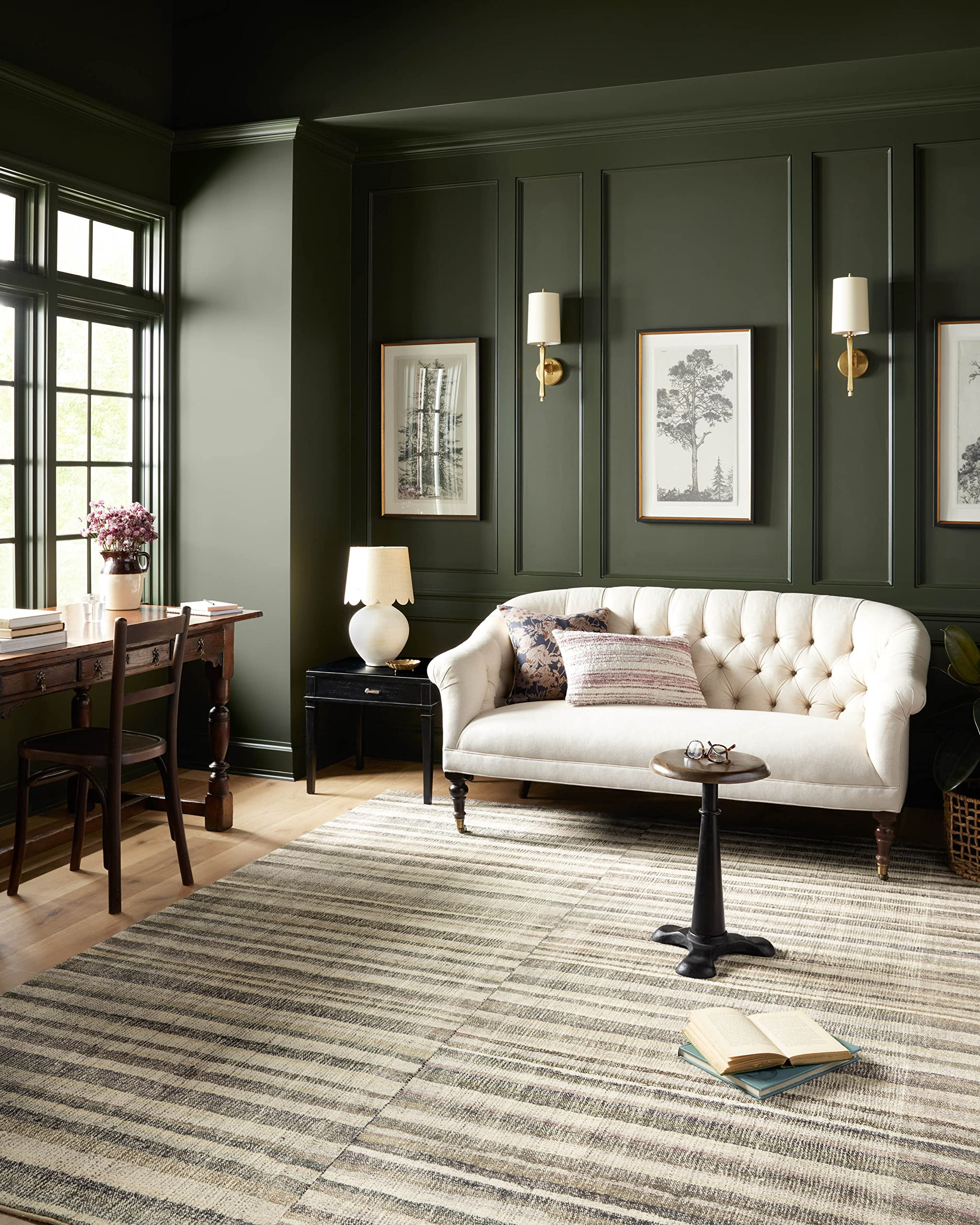 Chris Loves Julia x Loloi Humphrey Collection HUM-01 Natural/Moss 2'-0" x 5'-0" Accent Rug feat. Clo | Amazon (US)
