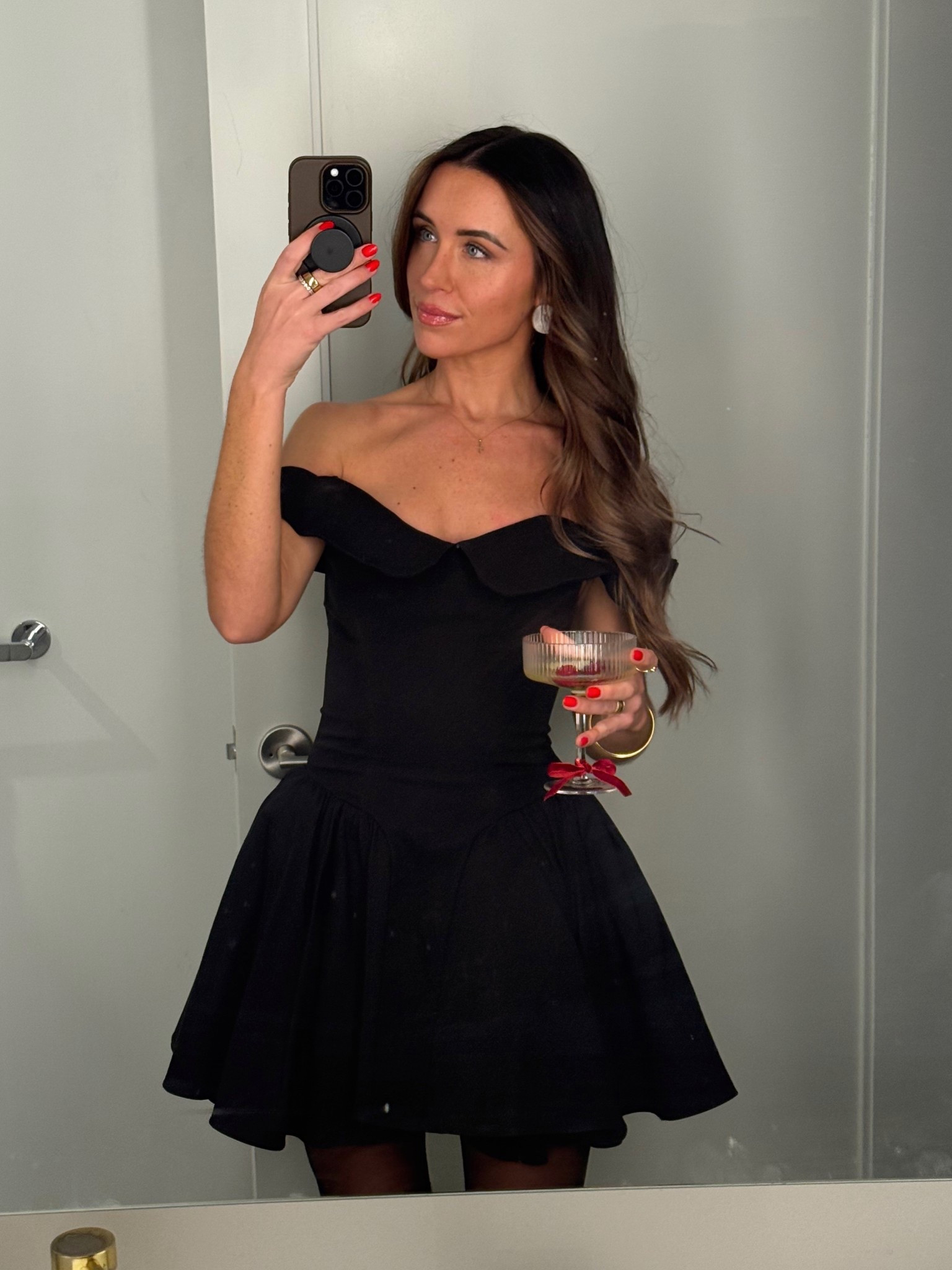 off the shoulder black mini dress
size small

house of cb sells this on their site- but I can’t link it on here! it’s the Elida off the shoulder mini dress. SO cute for a holiday outfit or nye 🖤 I tucked the straps in for a more elevated look

#LTKHoliday