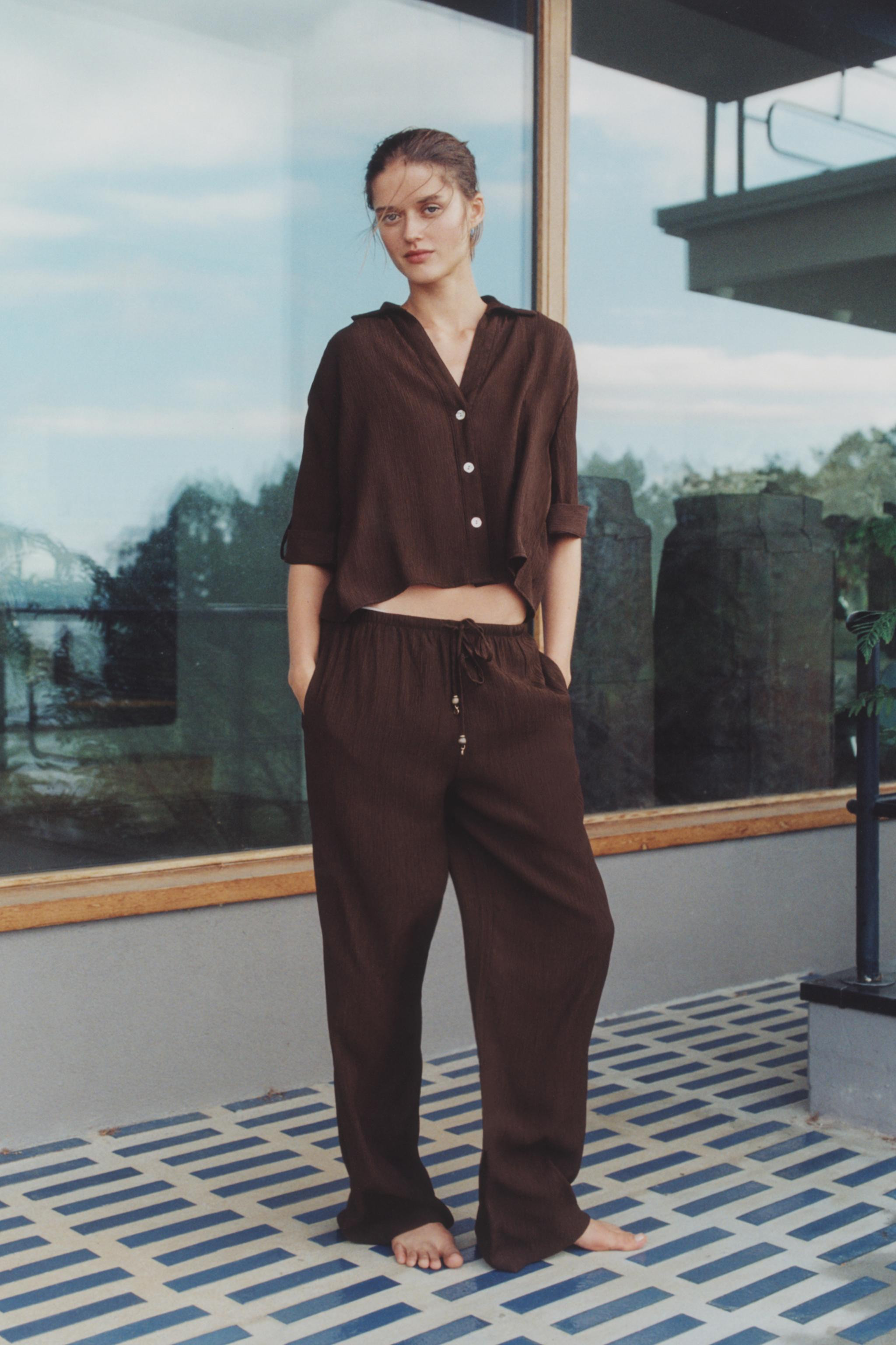 FLOWY STRAIGHT LEG PANTS | Zara Canada