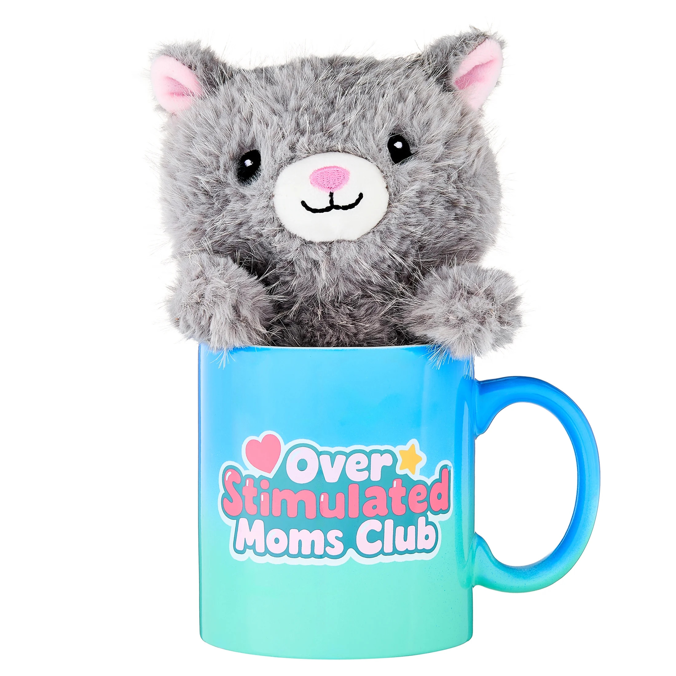 Cat Plush in Overstimulated Moms Club Mug, Multicolor, Mother's Day by Way To Celebrate | Walmart (US)