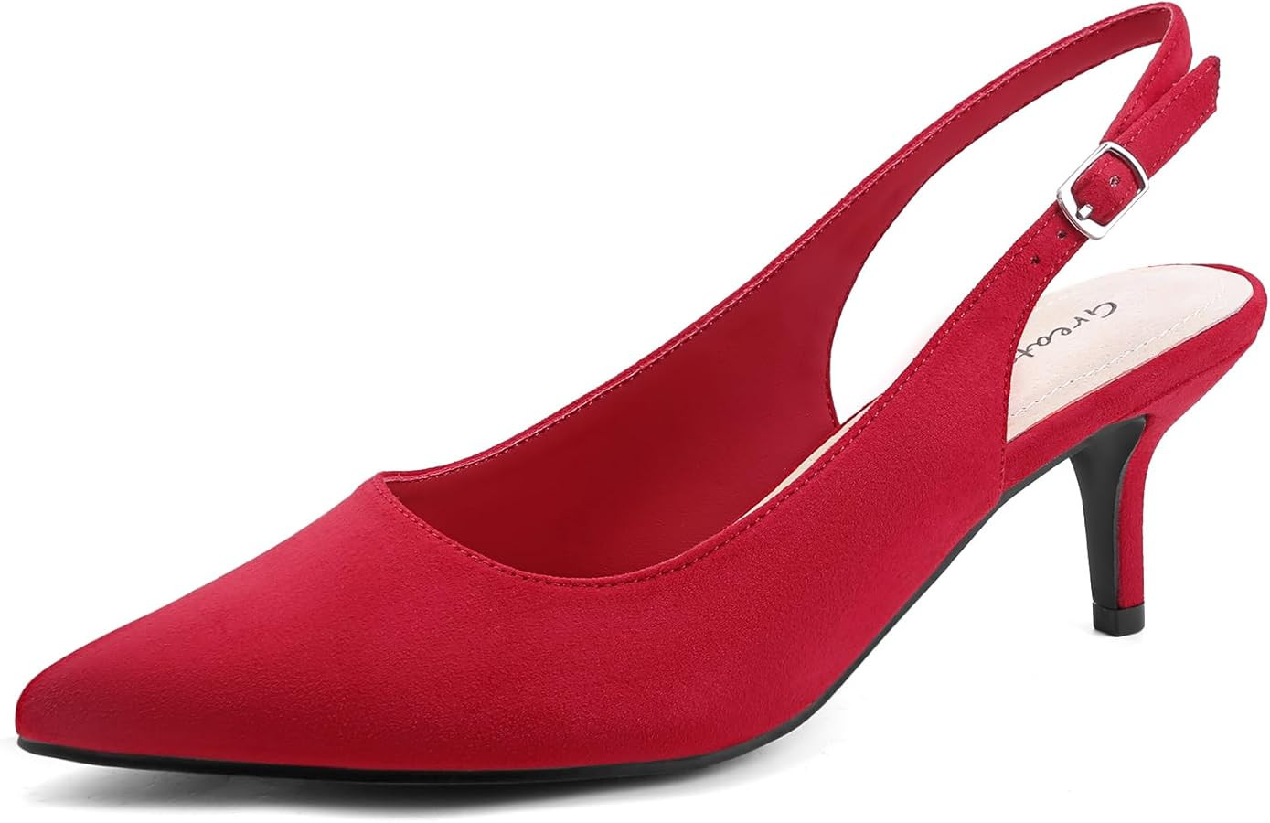Greatonu Women's Slingback Kitten Heel Pointed Toe Dress Pumps Shoes | Amazon (US)