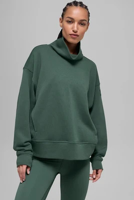 Hazy Mock Neck Pullover - Clover Green | Alo Yoga