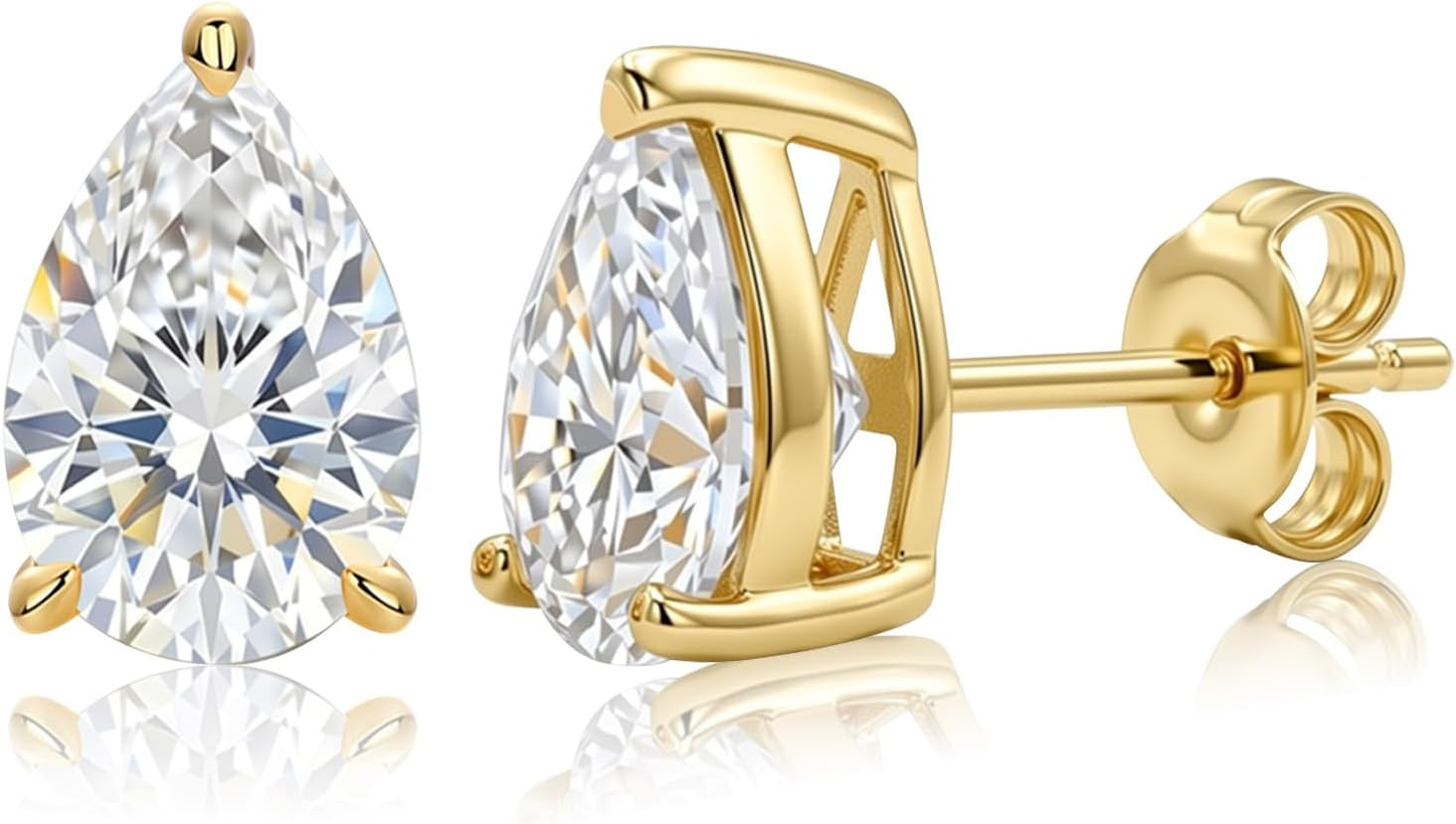 Halo Teardrop Diamond Stud Earrings Gift Box Classic Style Christmas Valentine Day | Amazon (US)
