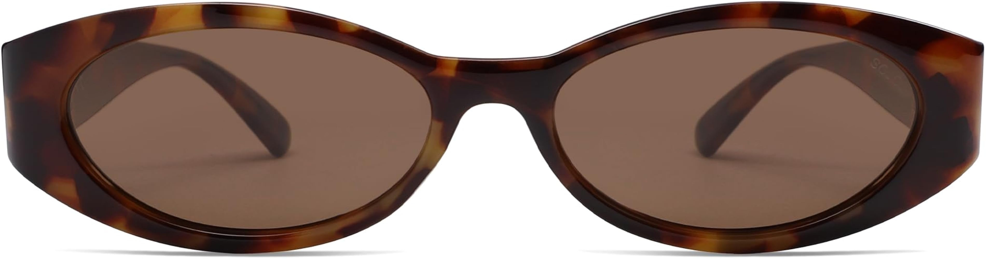 SOJOS Trendy Oval Polarized Sunglasses Womens Retro Narrow Chic Thin Y2k Sunnies SJ2364 | Amazon (US)