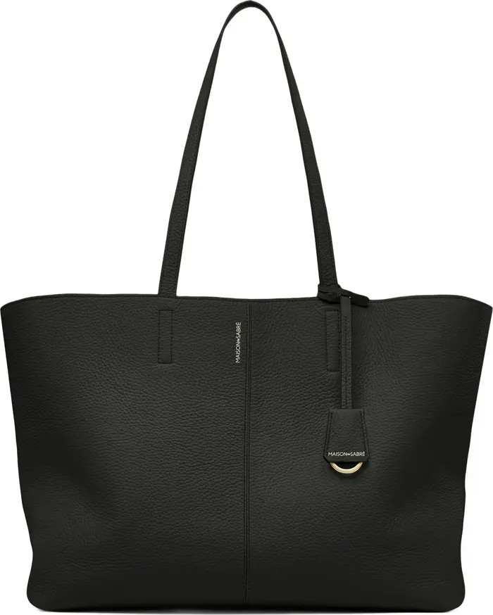 Large Leather Zipped Soft Tote | Nordstrom