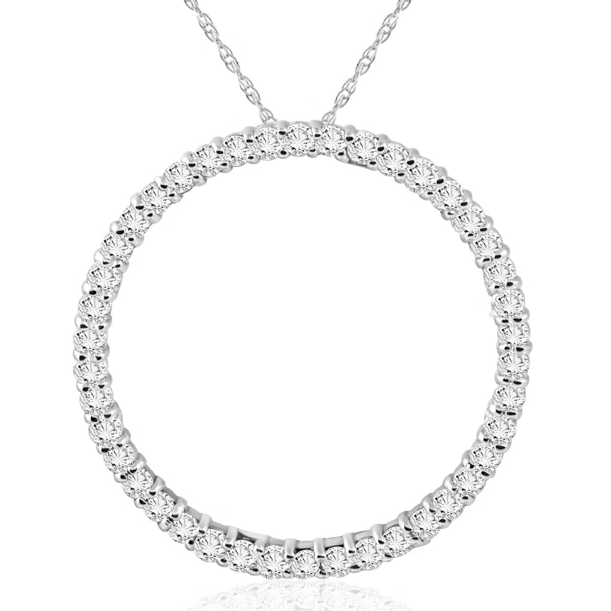 Pompeii3 1Ct Circle Diamond Pendant White Gold Necklace Lab Created | Target