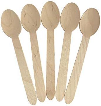 KingSeal Disposable Birch Wood Cutlery Spoons, Biodegradable and Earth Friendly, 6.25 Inch Length... | Amazon (US)