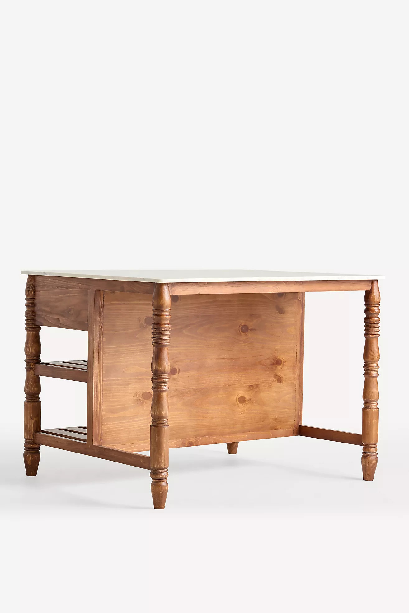 Spindle 50" Marble-Top Kitchen Island | Anthropologie (US)