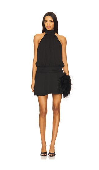 Shaza Halter Mini Dress in Black | Revolve Clothing (Global)