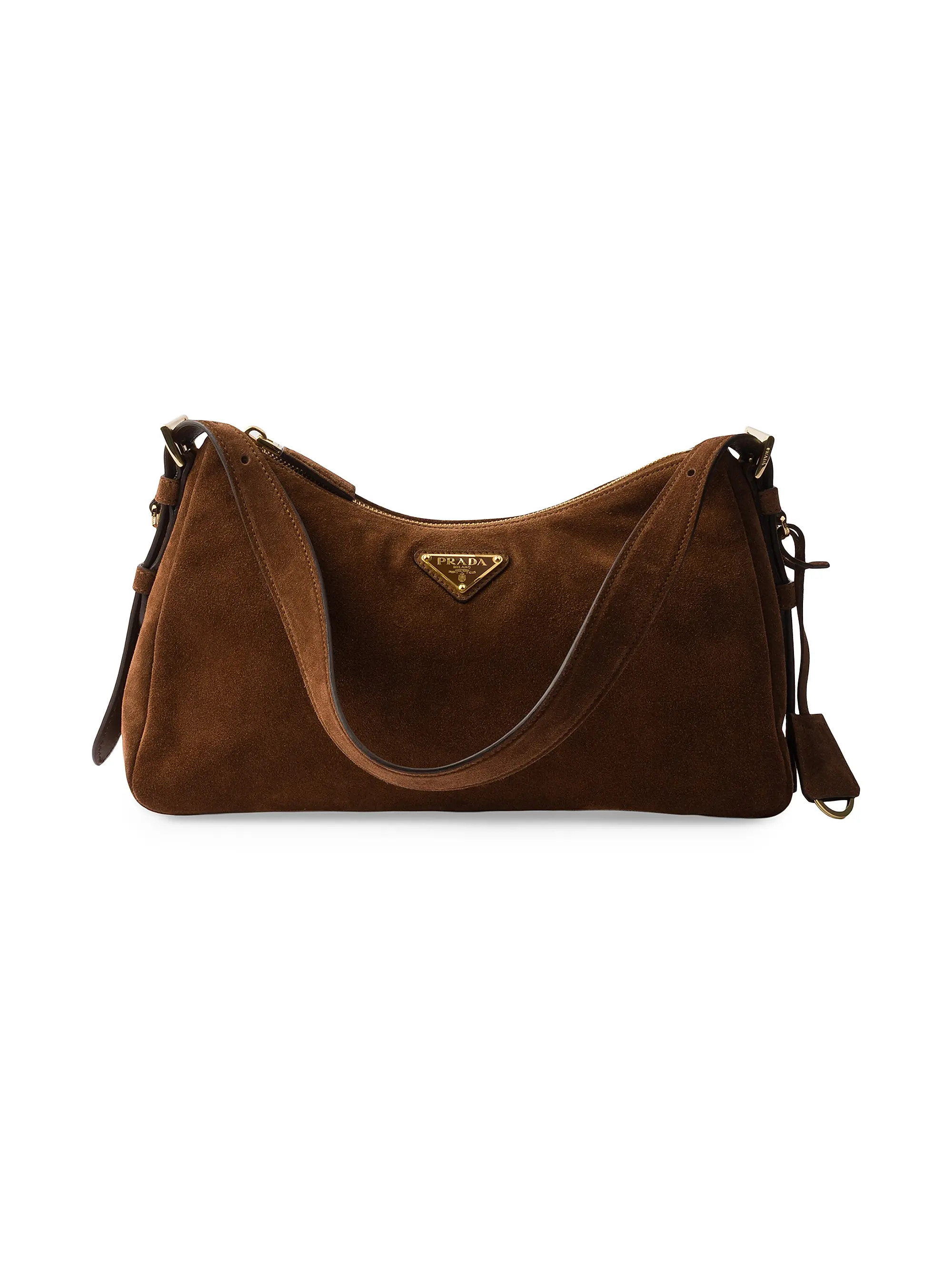 Prada Aimée Medium Suede Shoulder Bag | Saks Fifth Avenue | Saks Fifth Avenue