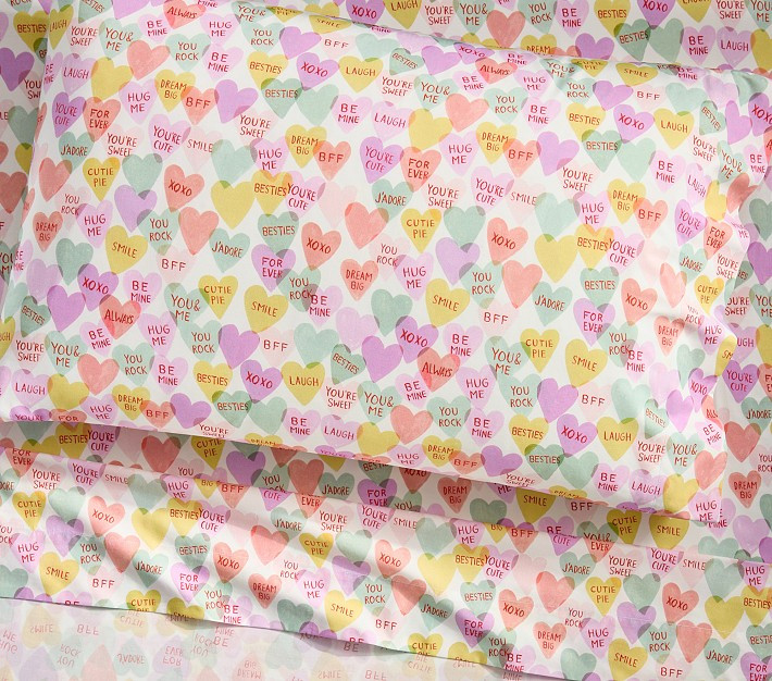 Rifle Paper Co. Candy Heart Organic Sheet Set | Pottery Barn Kids