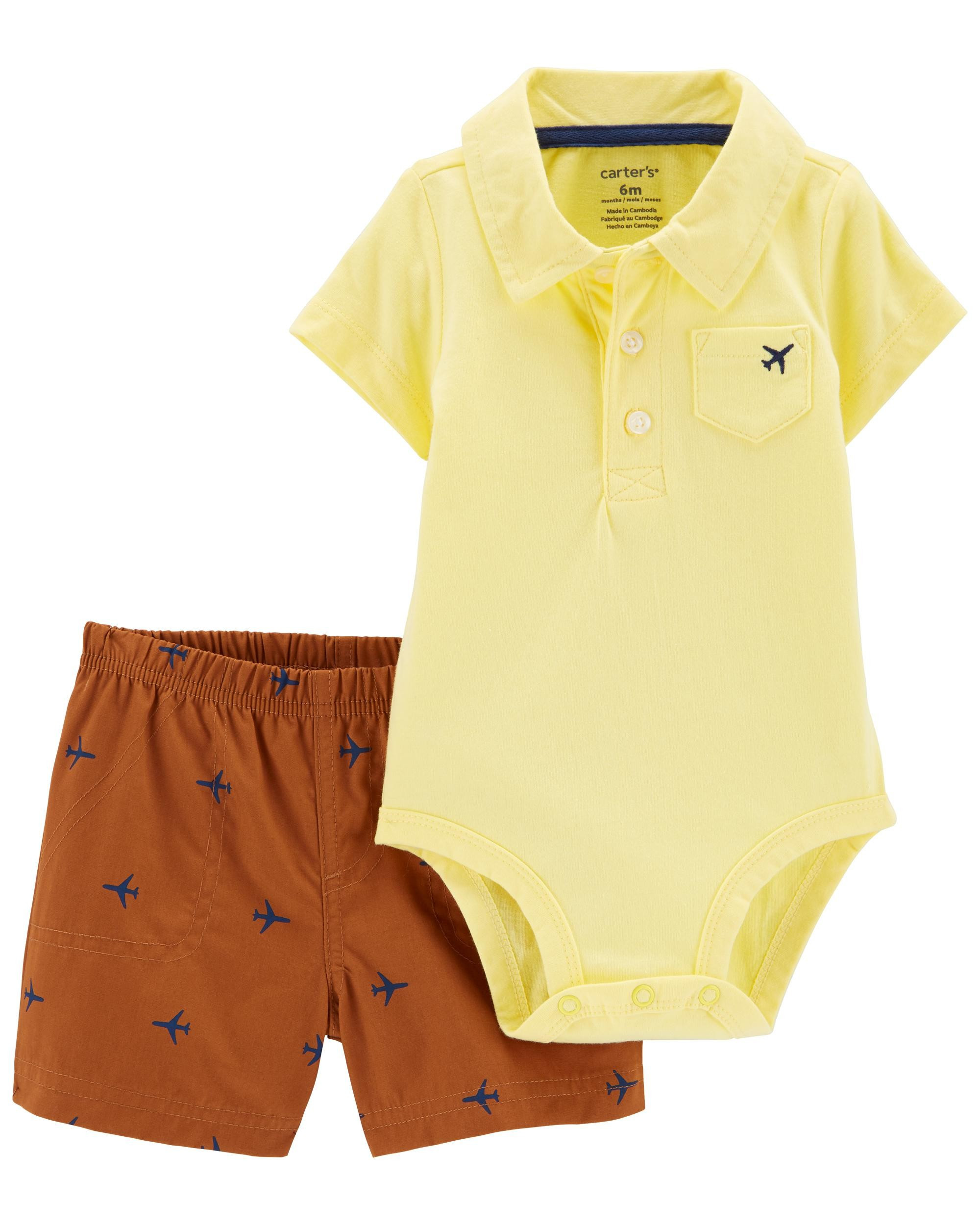 2-Piece Polo Bodysuit & Short Set | Carter's