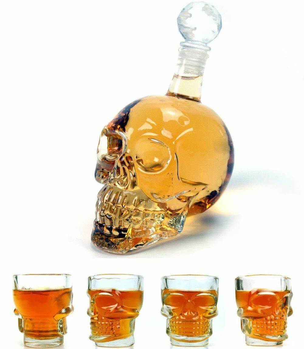 Wine Decanter Set Skull Carafe with Stopper Set of 5 Great Whiskey Drinking Ware - Walmart.com | Walmart (US)