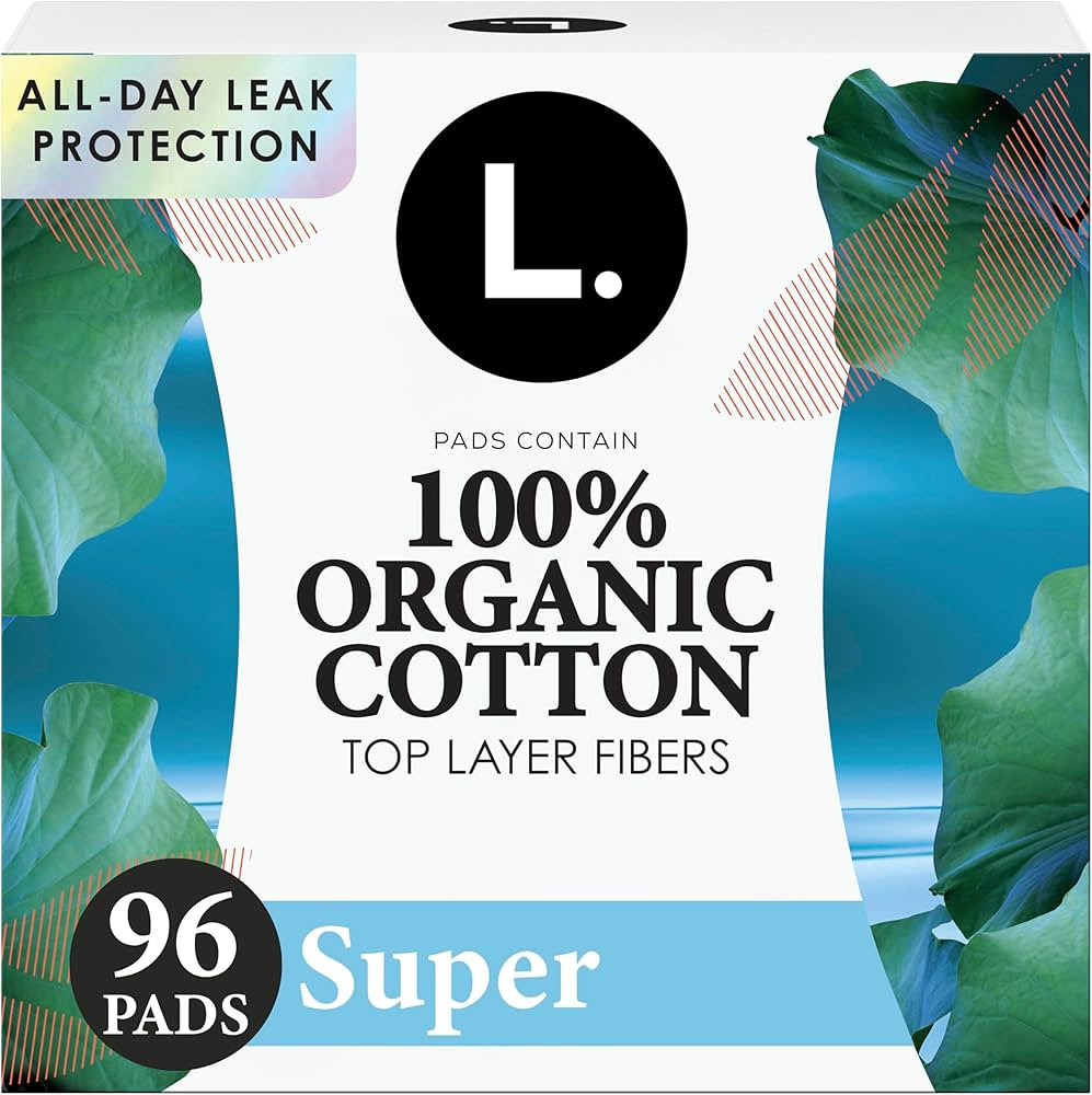 L. Ultra Thin Pads for Women, Super Absorbency, Organic Cotton Top Layer, Unscented Pads with Win... | Amazon (US)